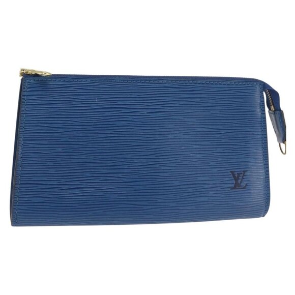 LOUIS VUITTON Epi Pochette Accessoires Pouch Blue M52985 LV Auth 144296 - Picture 1 of 16